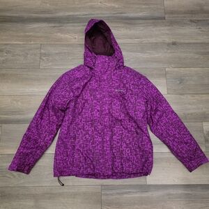 Columbia Womens Outer West Interchange Winter Jacket Bright Plum Print